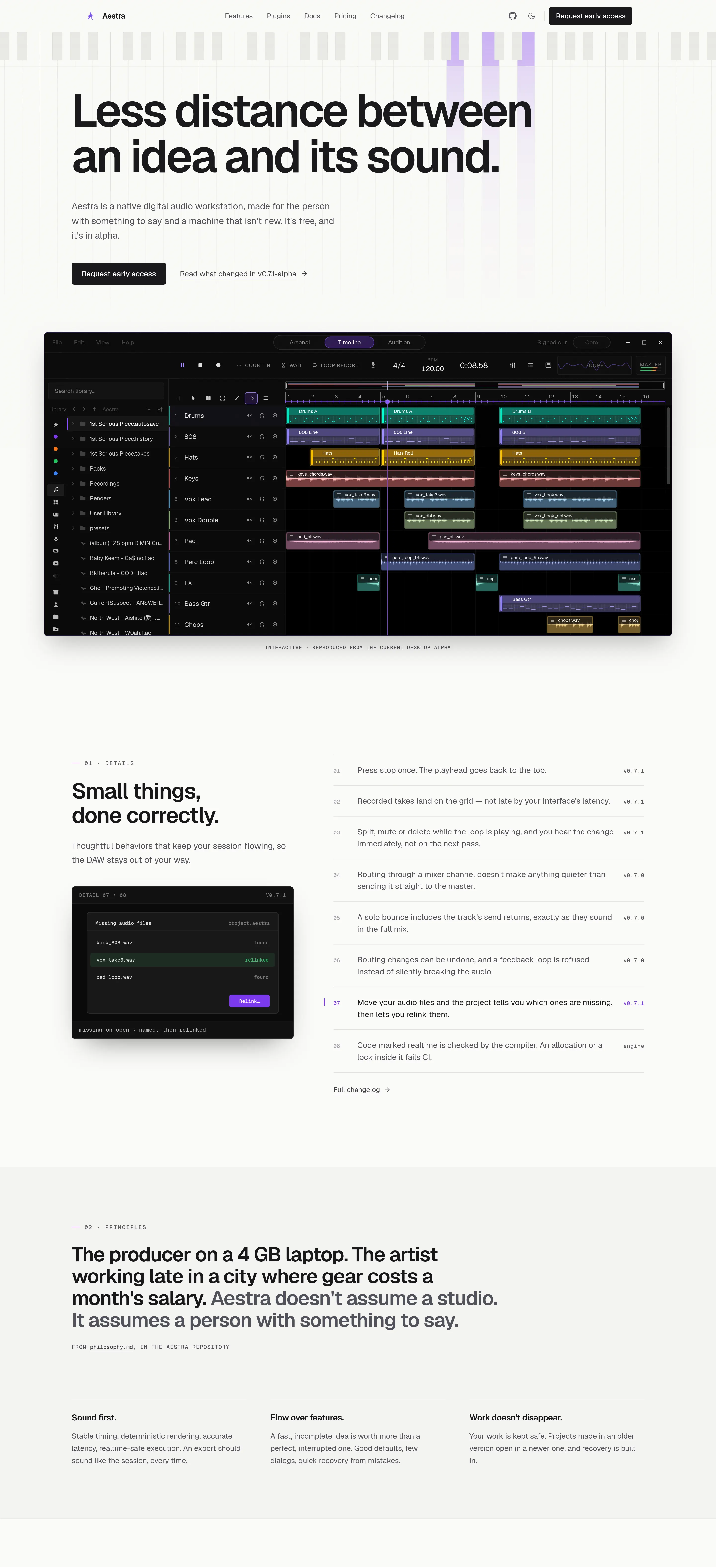 The Aestra homepage
